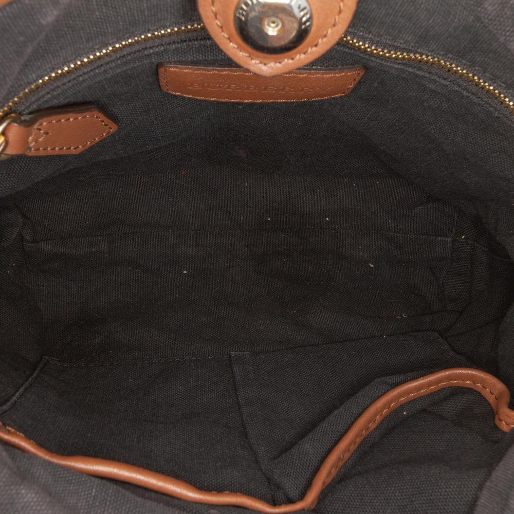 Burberry B Burberry Brown Calf Leather House Check Canvas and skin Little Crush Crossbody Italy