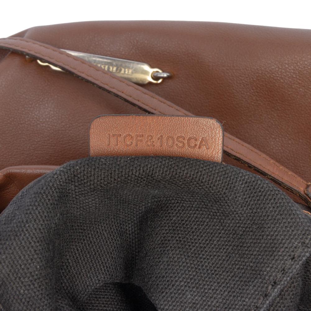 Burberry B Burberry Brown Calf Leather House Check Canvas and skin Little Crush Crossbody Italy