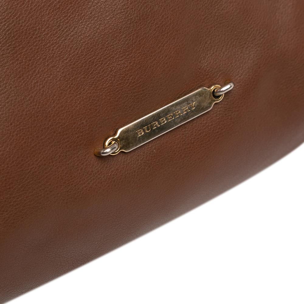 Burberry B Burberry Brown Calf Leather House Check Canvas and skin Little Crush Crossbody Italy