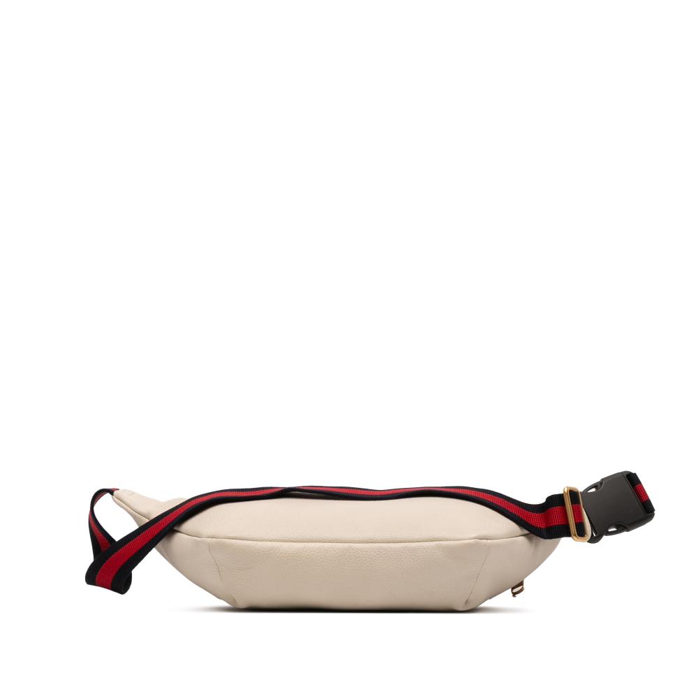 Gucci AB Gucci White Calf Leather Logo Belt Bag Italy