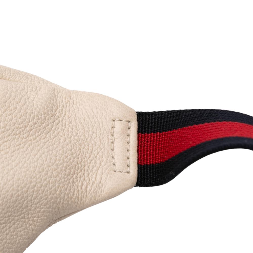 Gucci AB Gucci White Calf Leather Logo Belt Bag Italy