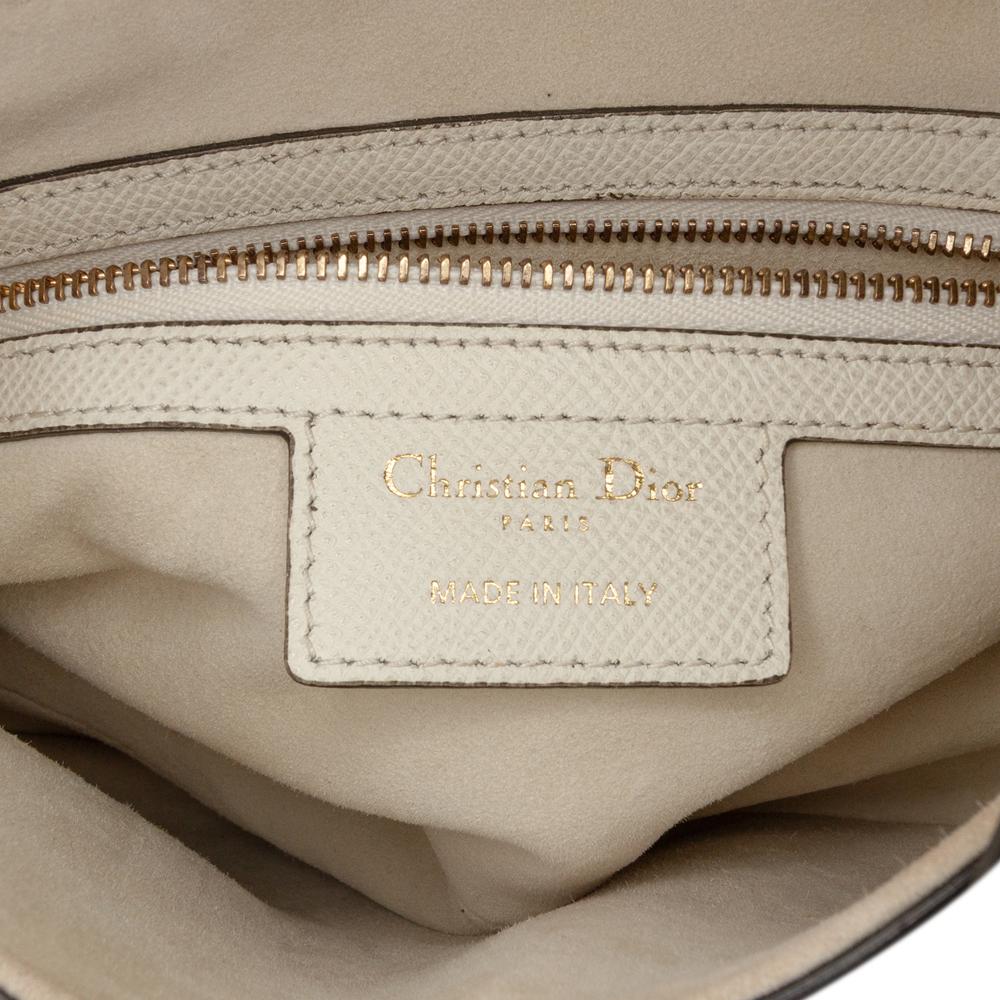 Christian Dior B Dior White Calf Leather Grained skin Saddle Bag Italy
