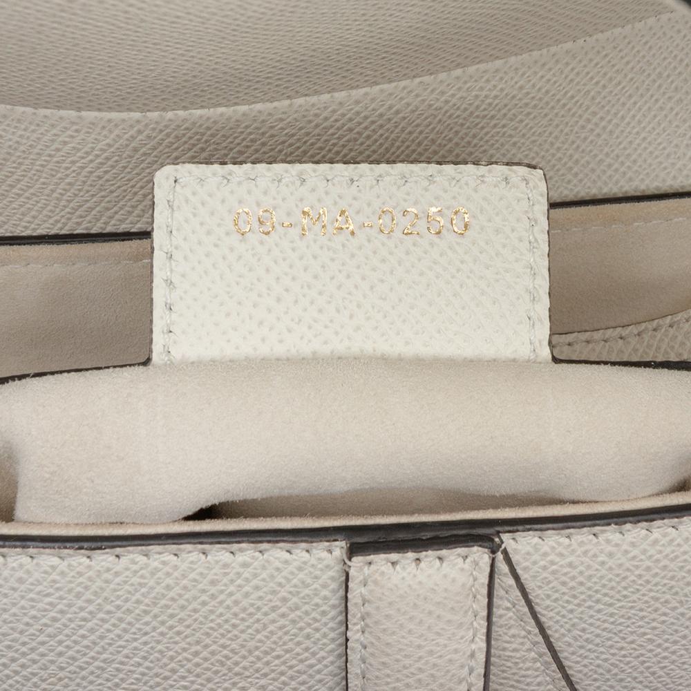 Christian Dior B Dior White Calf Leather Grained skin Saddle Bag Italy