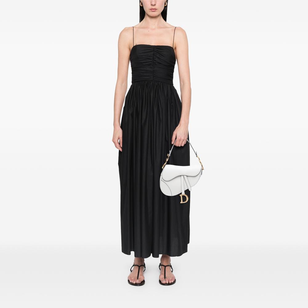 Christian Dior B Dior White Calf Leather Grained skin Saddle Bag Italy