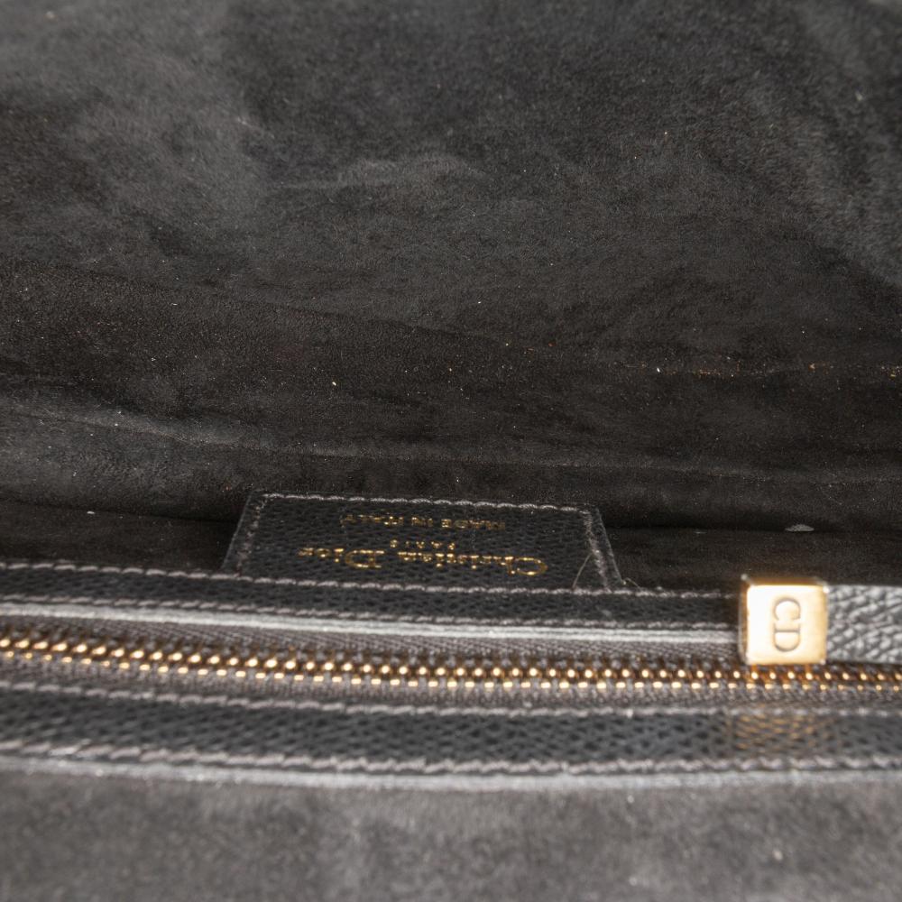 Christian Dior AB Dior Black Calf Leather Grained skin Saddle Bag Italy