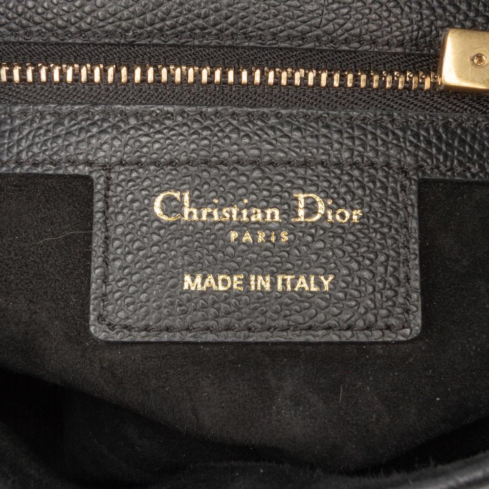 Christian Dior AB Dior Black Calf Leather Grained skin Saddle Bag Italy