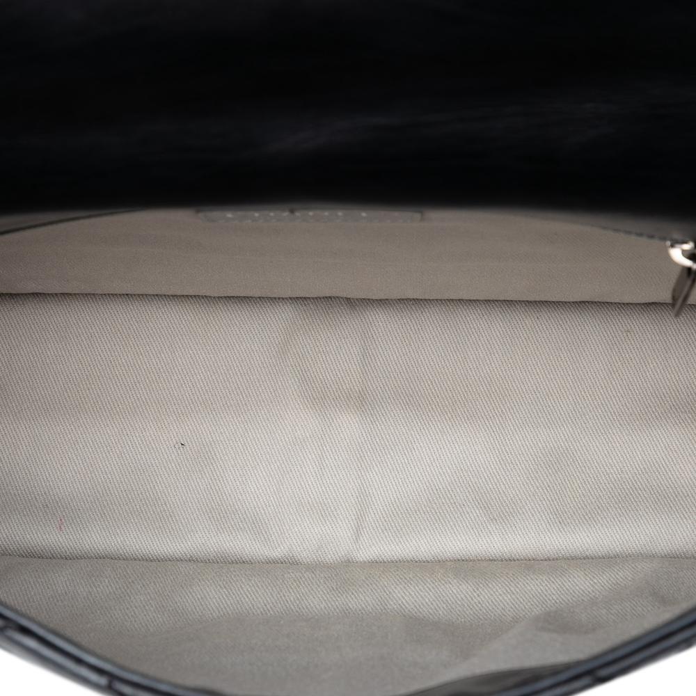 Chanel B Chanel Black Calf Leather Embossed CC Quilted Aged skin Reissue 2.55 Single Flap 227 Italy