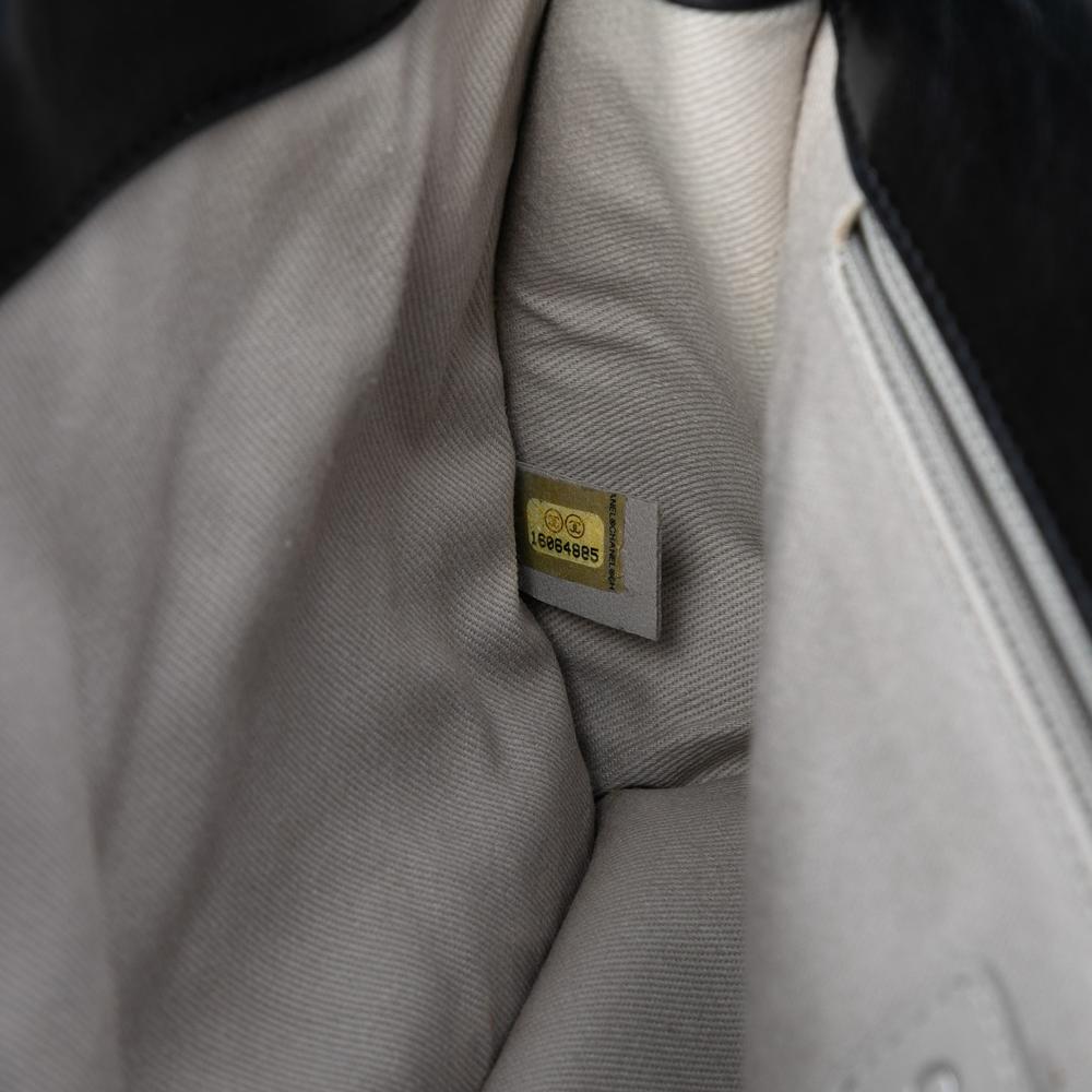 Chanel B Chanel Black Calf Leather Embossed CC Quilted Aged skin Reissue 2.55 Single Flap 227 Italy