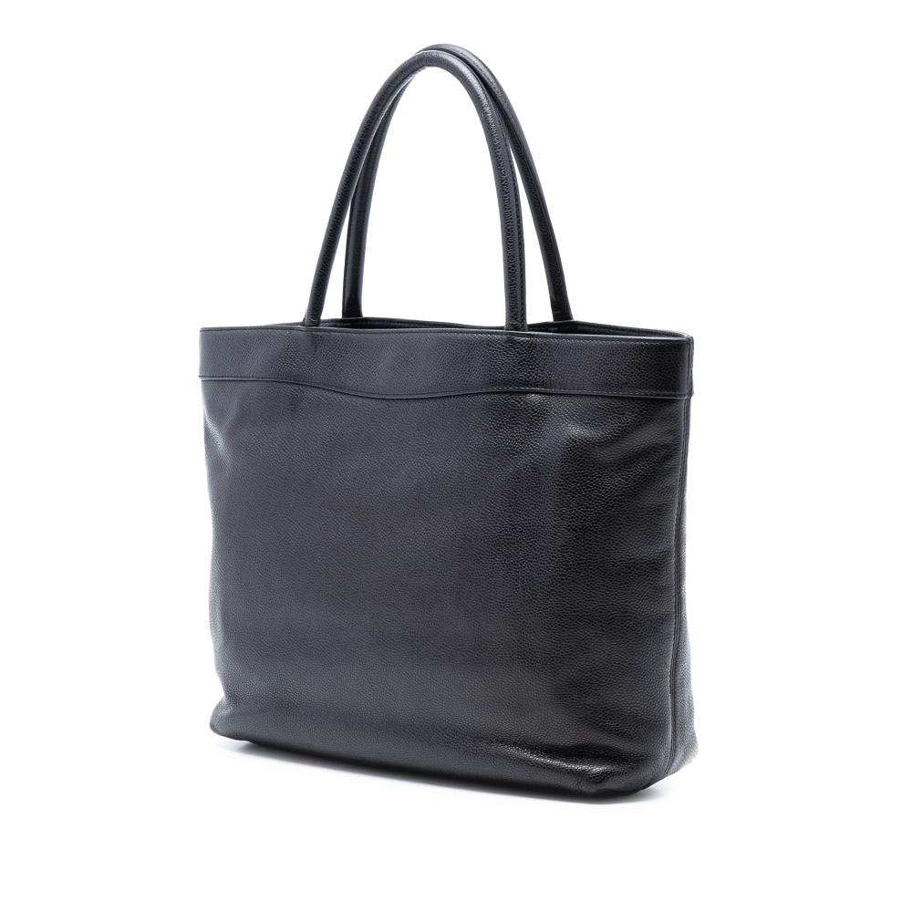 Chanel B Chanel Black Caviar Leather Leather CC Caviar Open Tote Italy