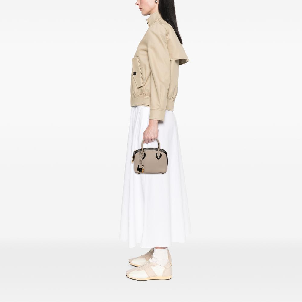 Louis Vuitton AB Louis Vuitton Gray with Black Calf Leather Cuir Obsession Lockit BB France