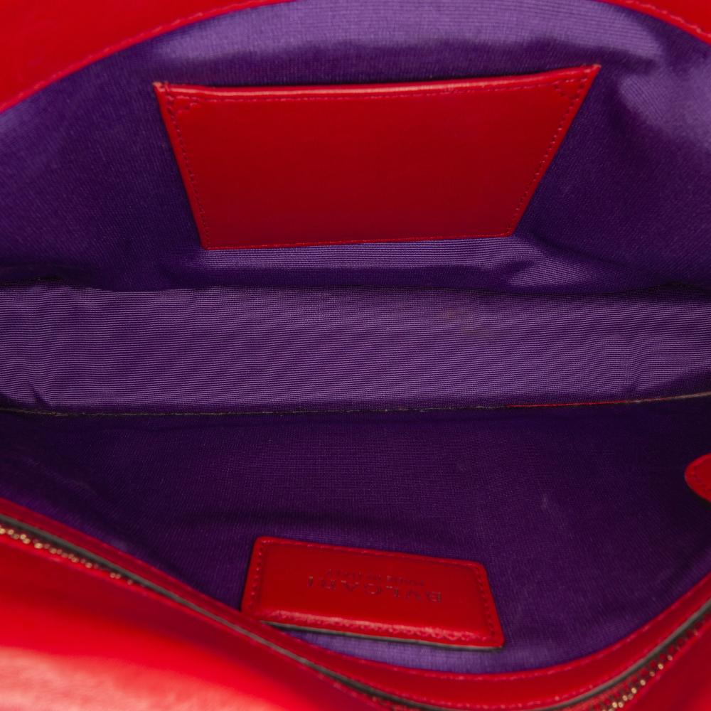 Bvlgari B Bvlgari Red Calf Leather Medium skin Serpenti Forever Shoulder Bag Italy