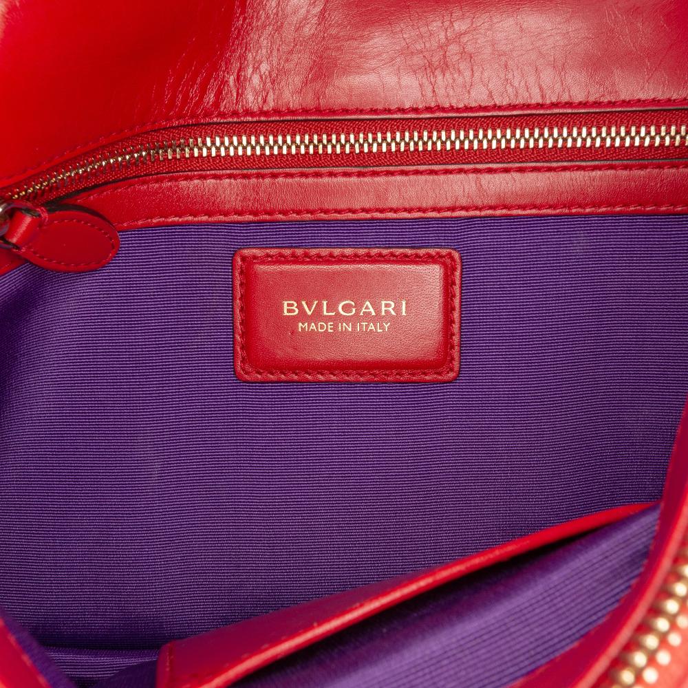 Bvlgari B Bvlgari Red Calf Leather Medium skin Serpenti Forever Shoulder Bag Italy