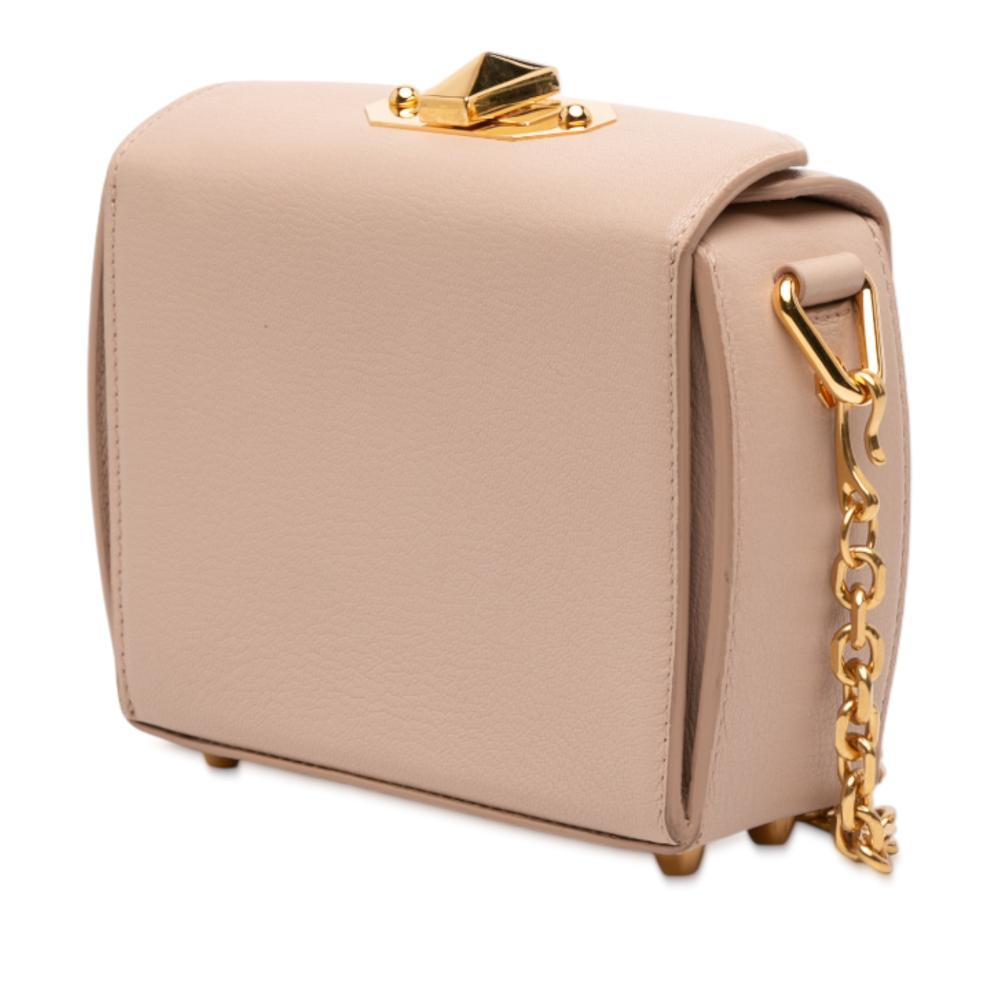 Alexander McQueen AB Alexander McQueen Brown Beige Calf Leather Box 16 Crossbody Italy