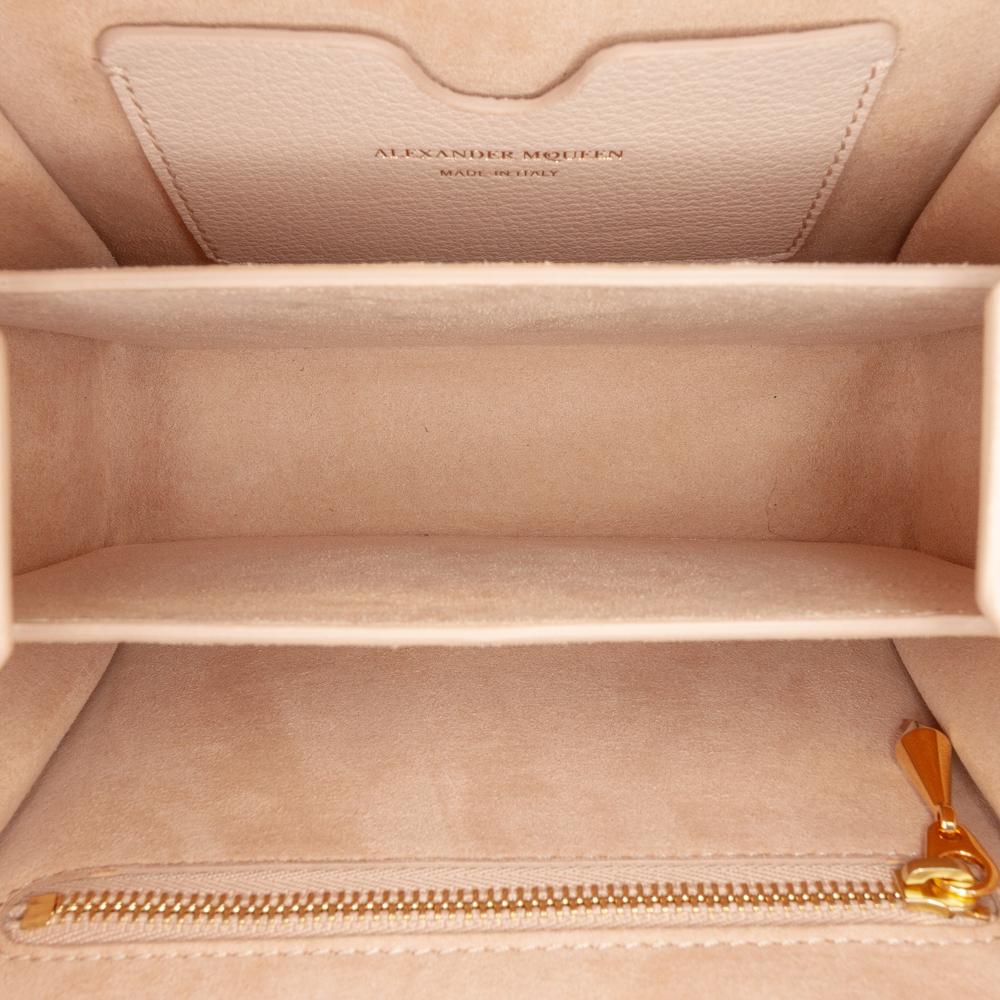 Alexander McQueen AB Alexander McQueen Brown Beige Calf Leather Box 16 Crossbody Italy