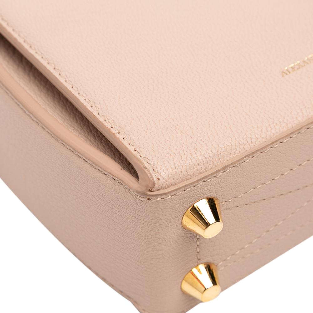 Alexander McQueen AB Alexander McQueen Brown Beige Calf Leather Box 16 Crossbody Italy