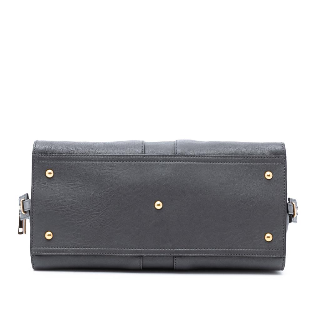 Saint Laurent B Saint Laurent Gray Dark Gray Calf Leather Medium Cabas Chyc Satchel Italy