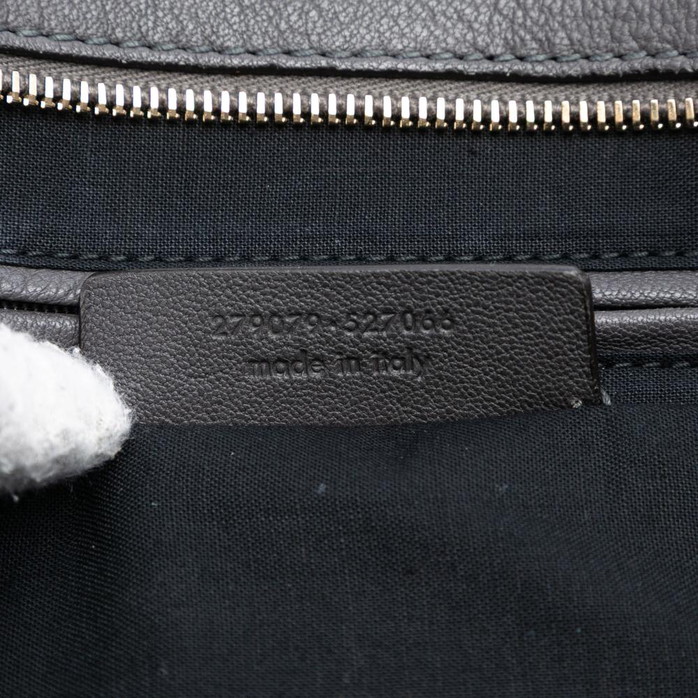 Saint Laurent B Saint Laurent Gray Dark Gray Calf Leather Medium Cabas Chyc Satchel Italy