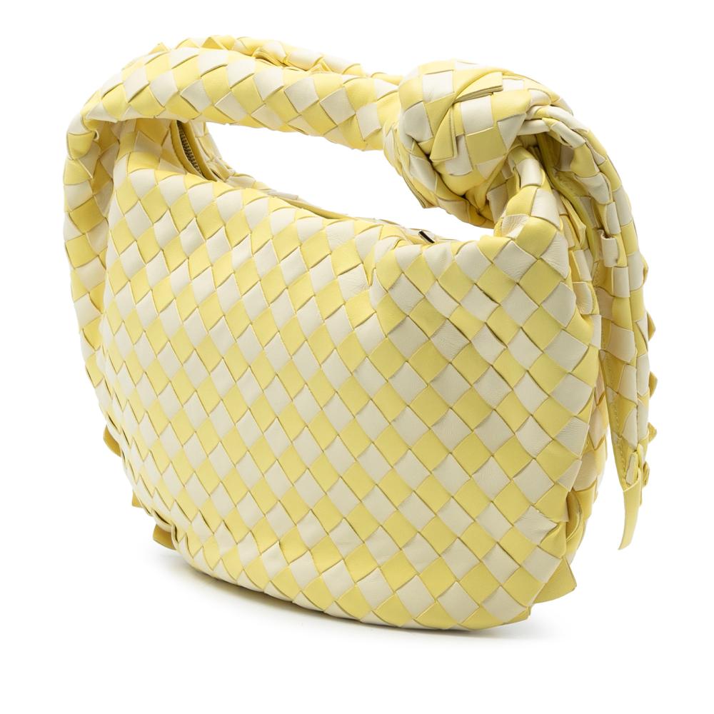 Bottega Veneta AB Bottega Veneta Yellow Nappa Leather Leather Teen Bicolor Nappa Intrecciato Dragon Jodie Italy