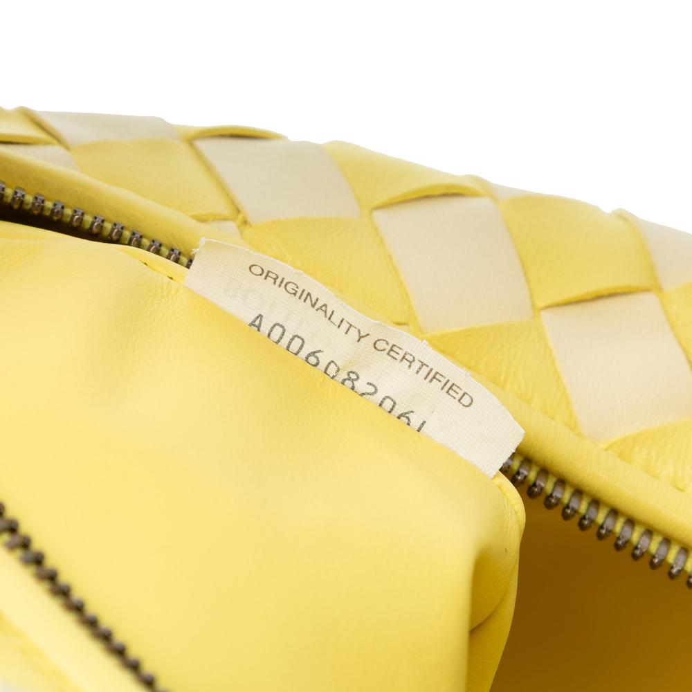 Bottega Veneta AB Bottega Veneta Yellow Nappa Leather Leather Teen Bicolor Nappa Intrecciato Dragon Jodie Italy