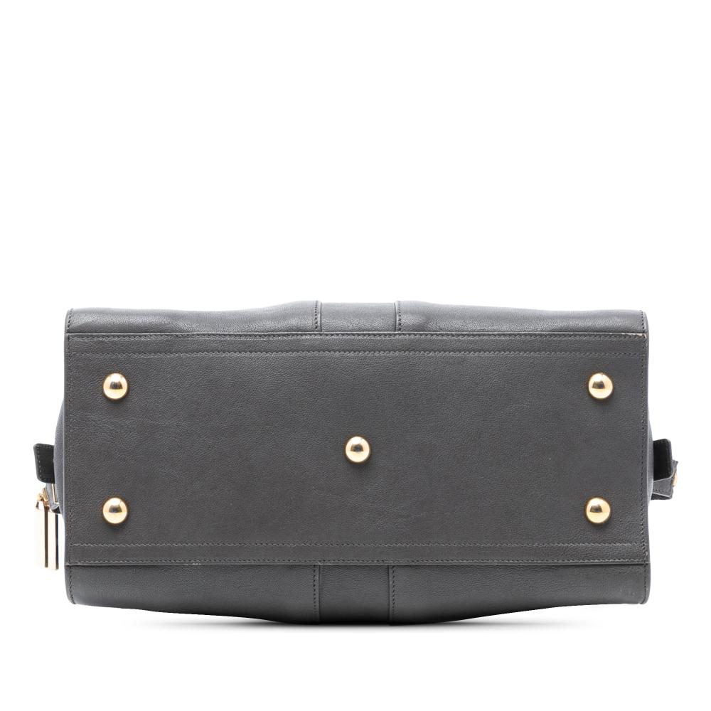 Saint Laurent B Saint Laurent Gray Sheepskin Leather Leather Small Sheepskin Cabas Chyc Satchel Italy