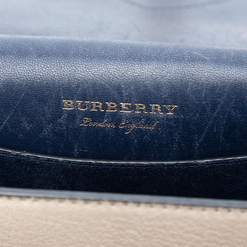 Burberry B Burberry Brown Light Beige Calf Leather Bridle Square Crossbody Italy