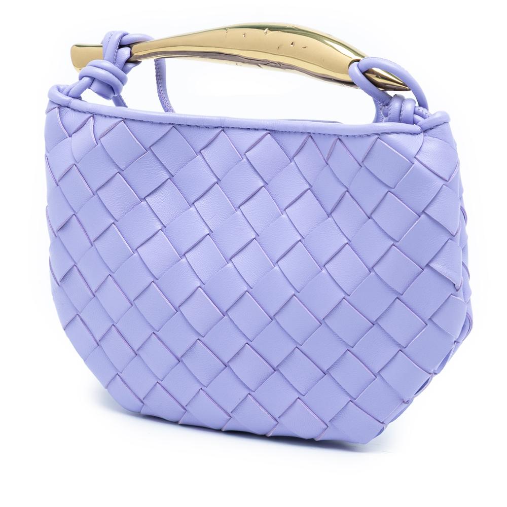 Bottega Veneta Purple Baby Lambskin Intrecciato Sardine Bag Italy