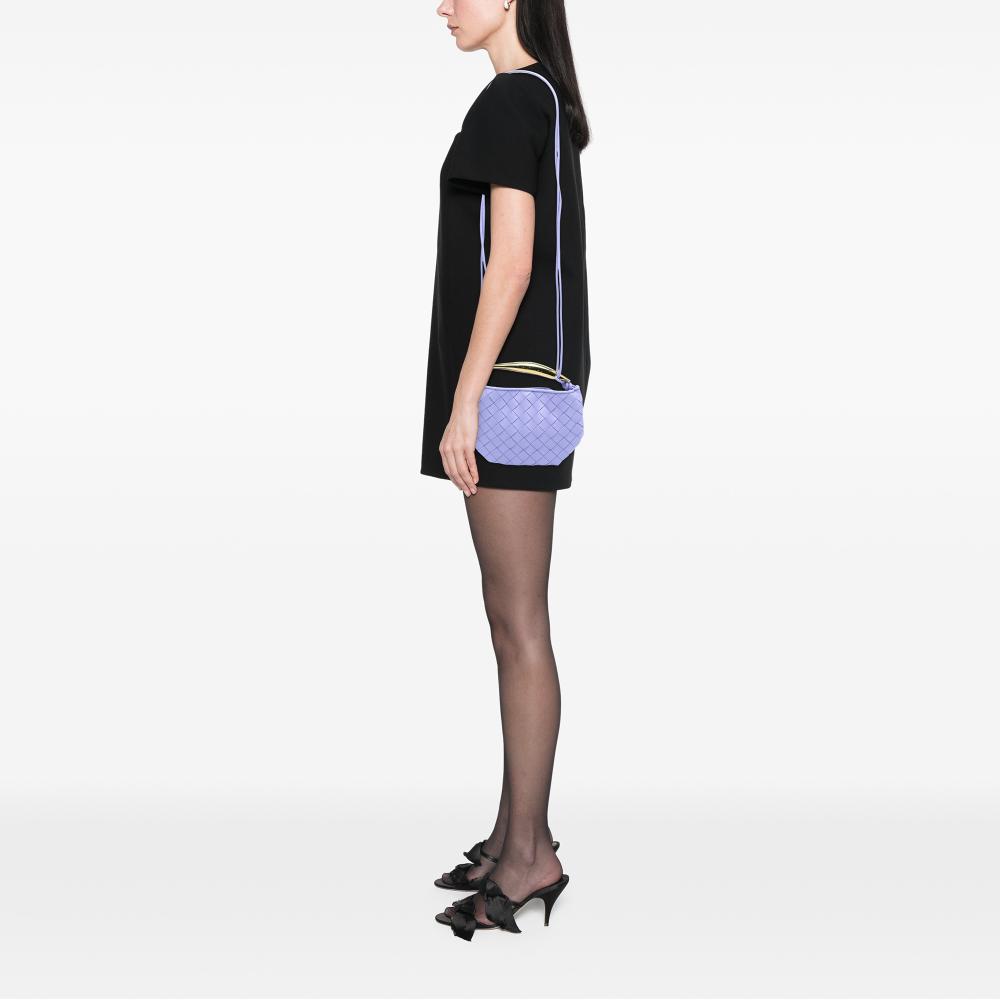 Bottega Veneta Purple Baby Lambskin Intrecciato Sardine Bag Italy