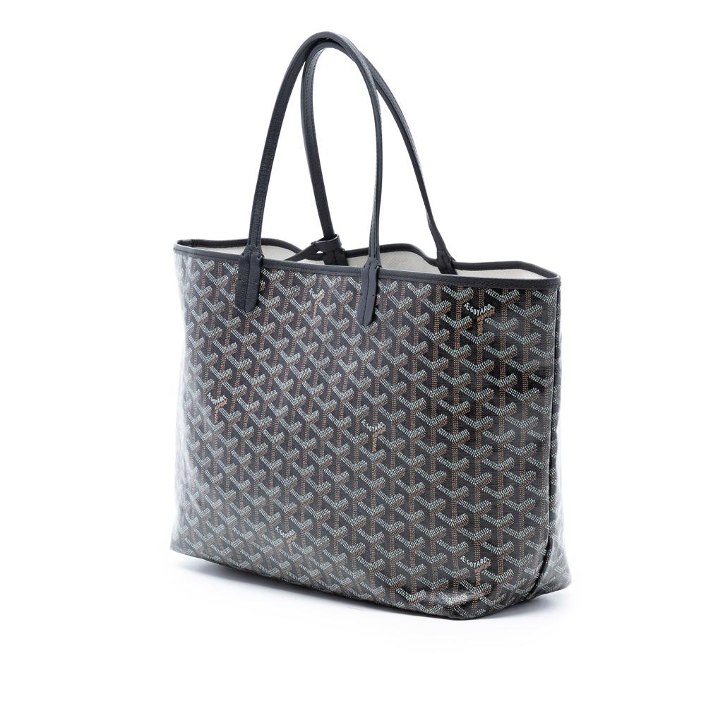 Goyard B Goyard Black Coated Canvas Fabric Goyardine Saint Louis PM France