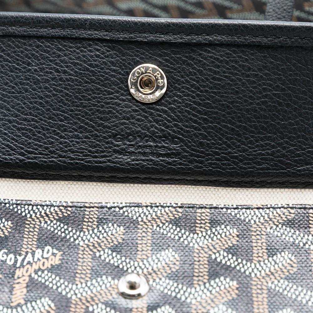 Goyard B Goyard Black Coated Canvas Fabric Goyardine Saint Louis PM France