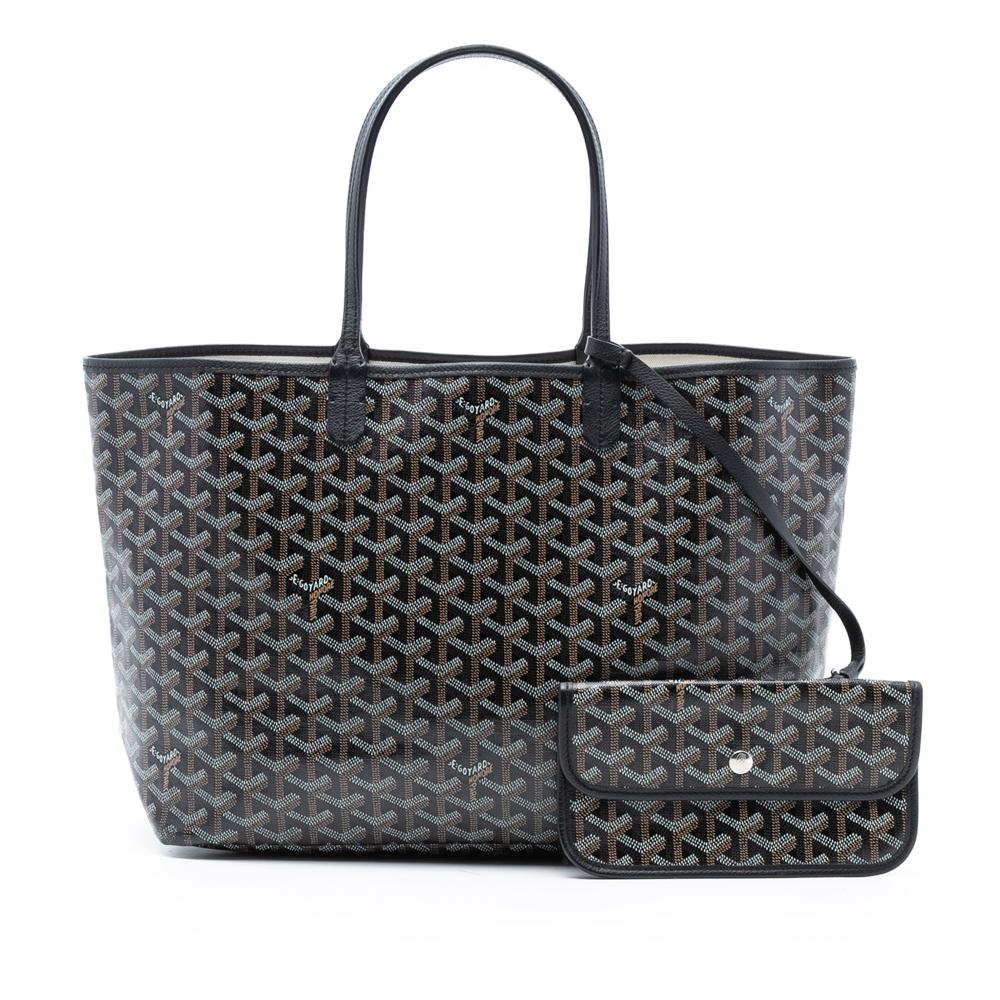 Goyard B Goyard Black Coated Canvas Fabric Goyardine Saint Louis PM France