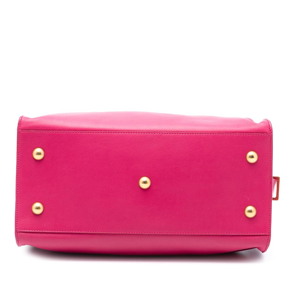Saint Laurent B Saint Laurent Pink Hot Pink Calf Leather Small skin Cabas Chyc Satchel Italy