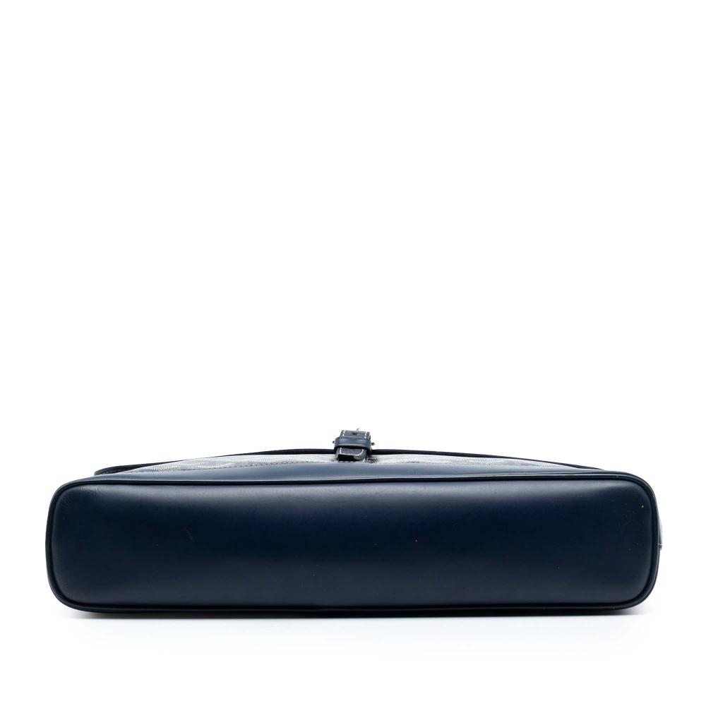 Goyard B Goyard Blue Navy Coated Canvas Fabric Goyardine Citadin PM France