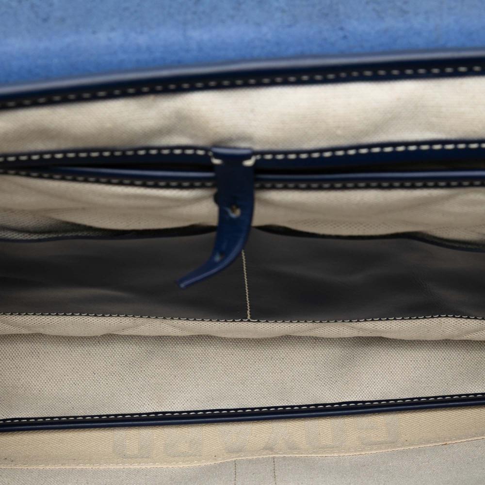 Goyard B Goyard Blue Navy Coated Canvas Fabric Goyardine Citadin PM France