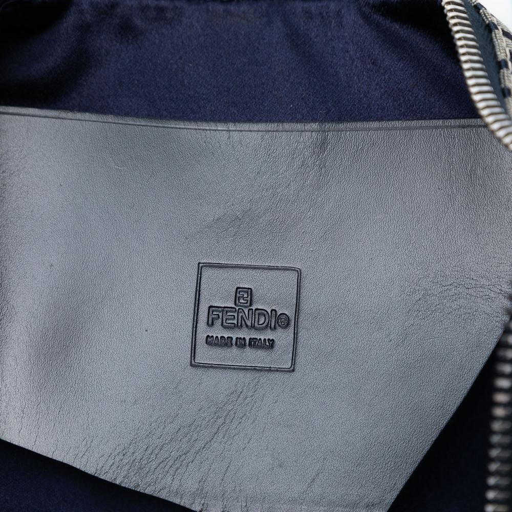 Fendi B Fendi Gray Canvas Fabric Zucchino Crossbody Italy
