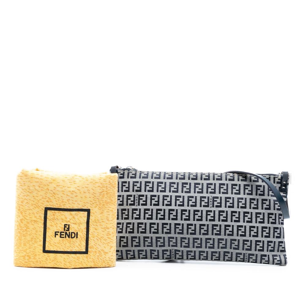 Fendi B Fendi Gray Canvas Fabric Zucchino Crossbody Italy