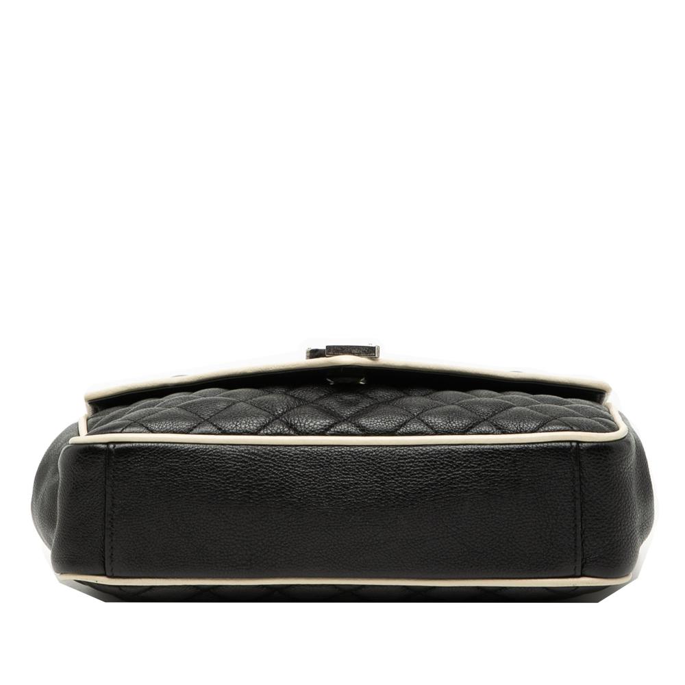 Saint Laurent B Saint Laurent Black Calf Leather Medium skin Triquilt Monogram College Bag Italy