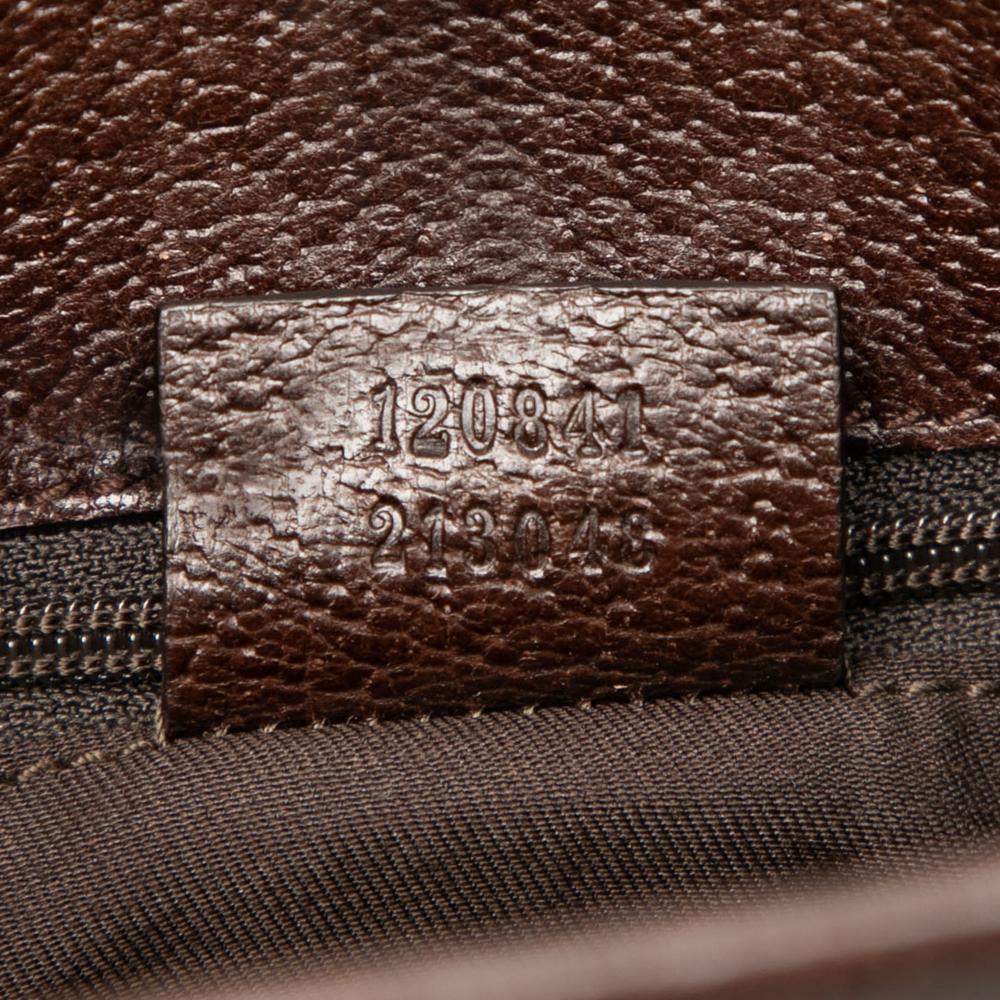 Gucci B Gucci Brown Beige Canvas Fabric GG Eclipse Crossbody Italy