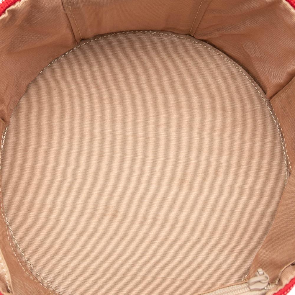 Burberry B Burberry Brown Beige Canvas Fabric Haymarket Check Vanity Bag Italy