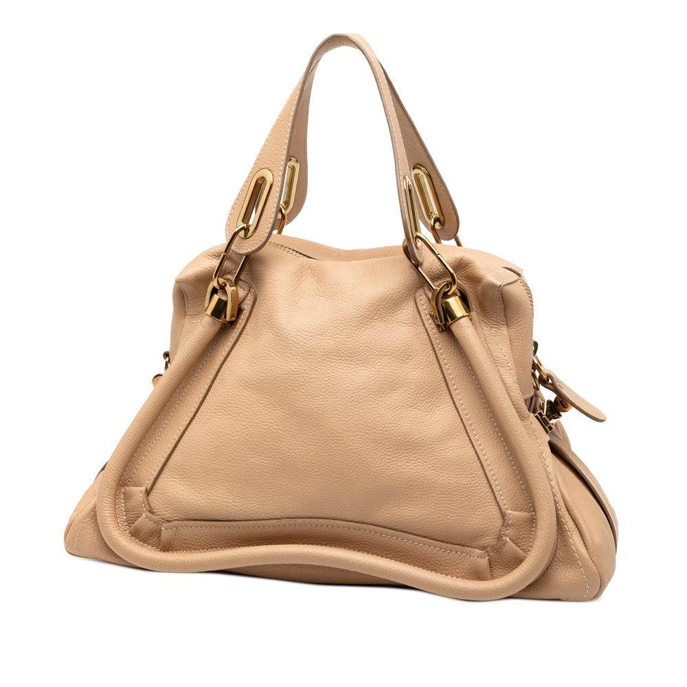 Chloé B Chloé Brown Beige Calf Leather Medium Paraty Satchel Italy