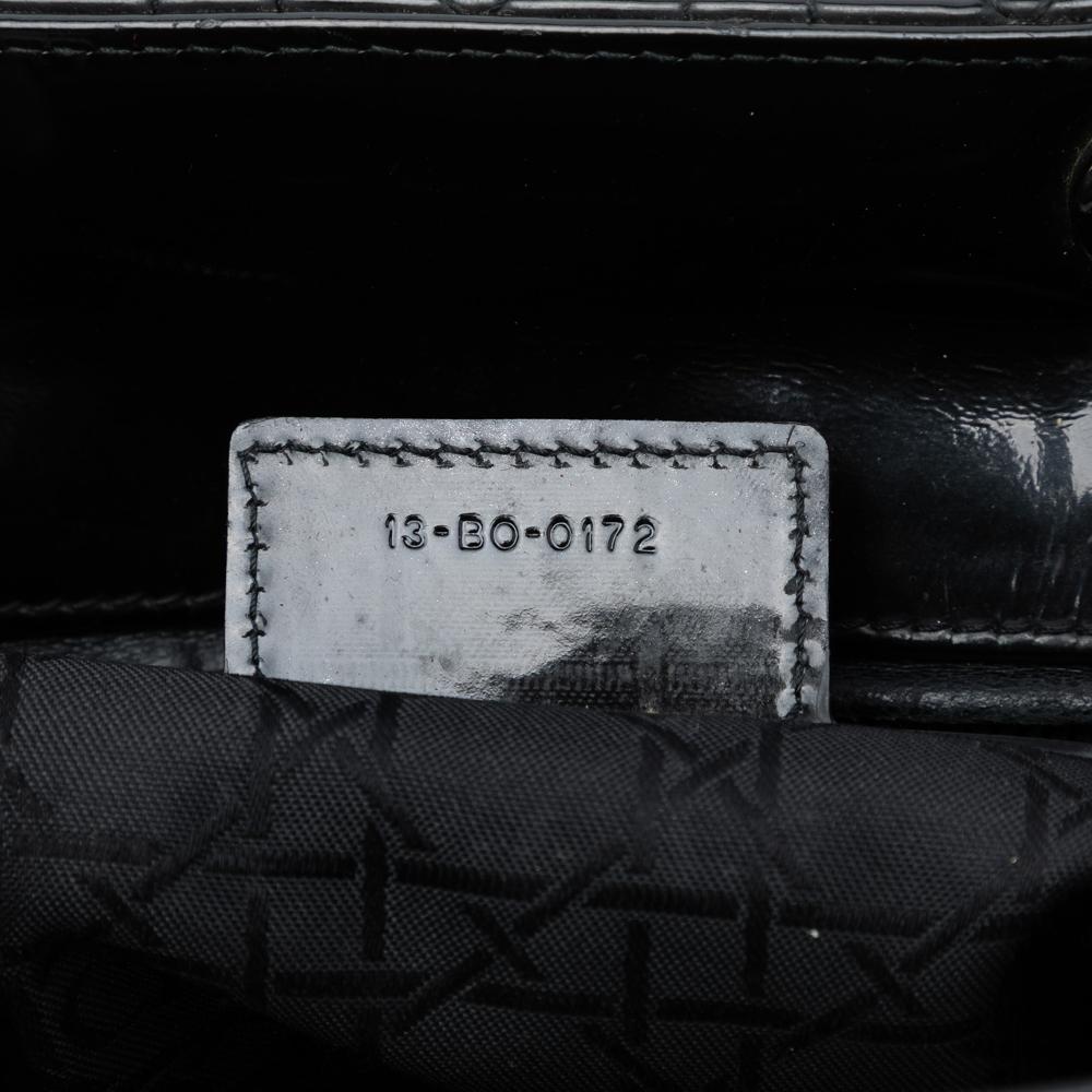 Christian Dior B Dior Black Patent Leather Leather Large Patent Cannage Lady Dior Italy