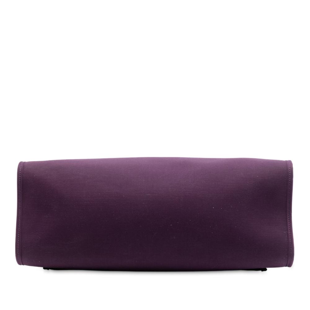 Hermès B Hermès Purple Plum with Brown Canvas Fabric Toile Verso Herbag Zip 39 France