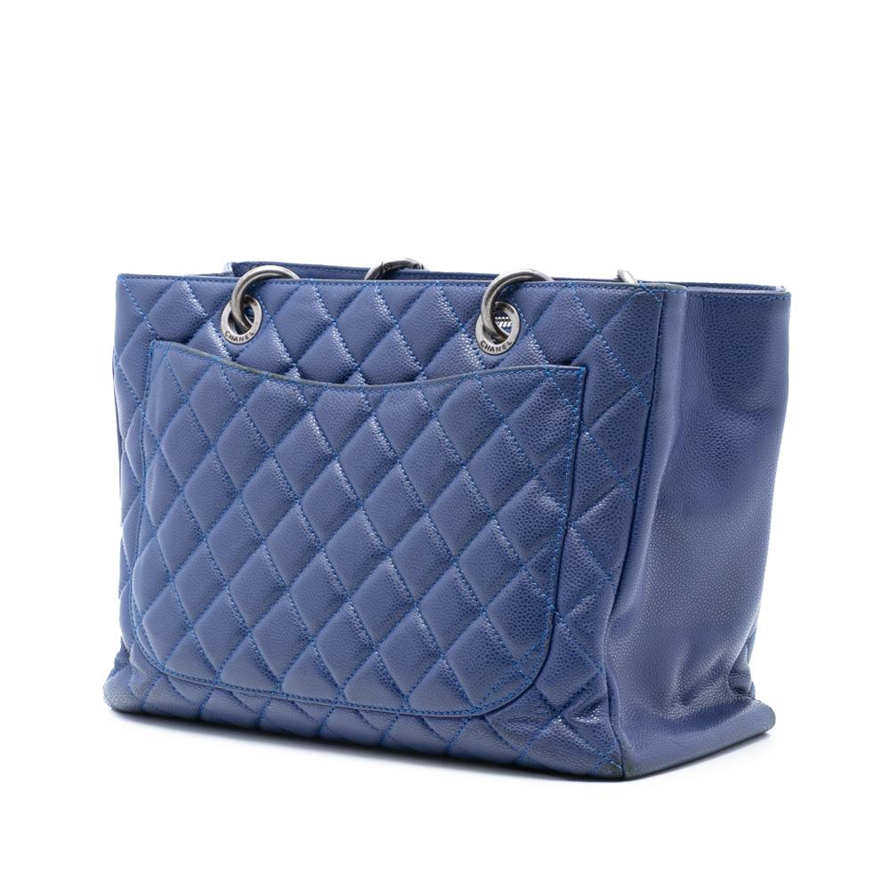Chanel B Chanel Blue Caviar Leather Leather Caviar Grand Shopping Tote Italy