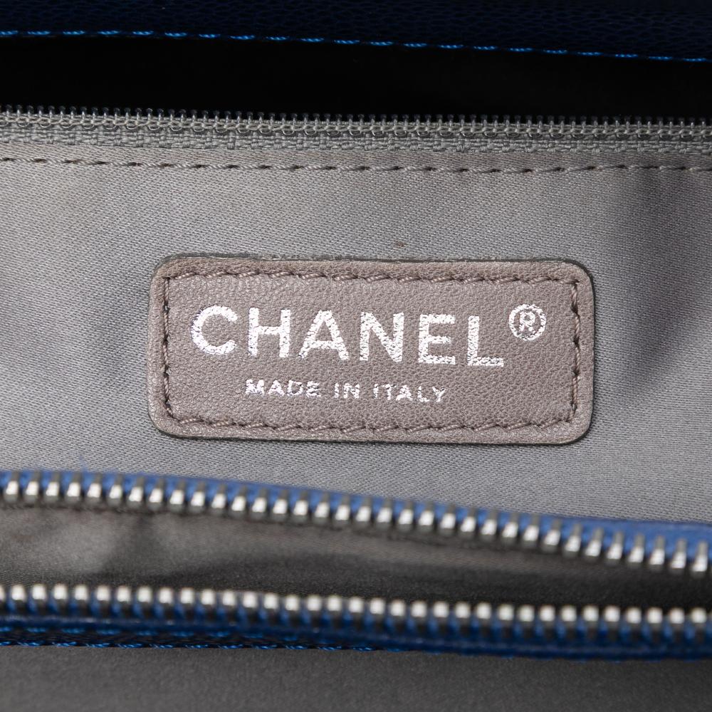 Chanel B Chanel Blue Caviar Leather Leather Caviar Grand Shopping Tote Italy
