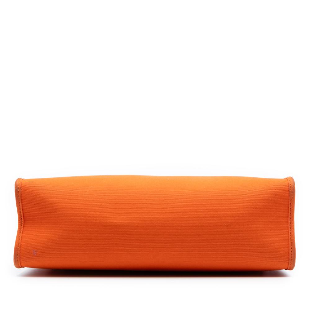 Hermès AB Hermès Orange Dark Orange with Brown Canvas Fabric Toile Herbag Zip 31 France