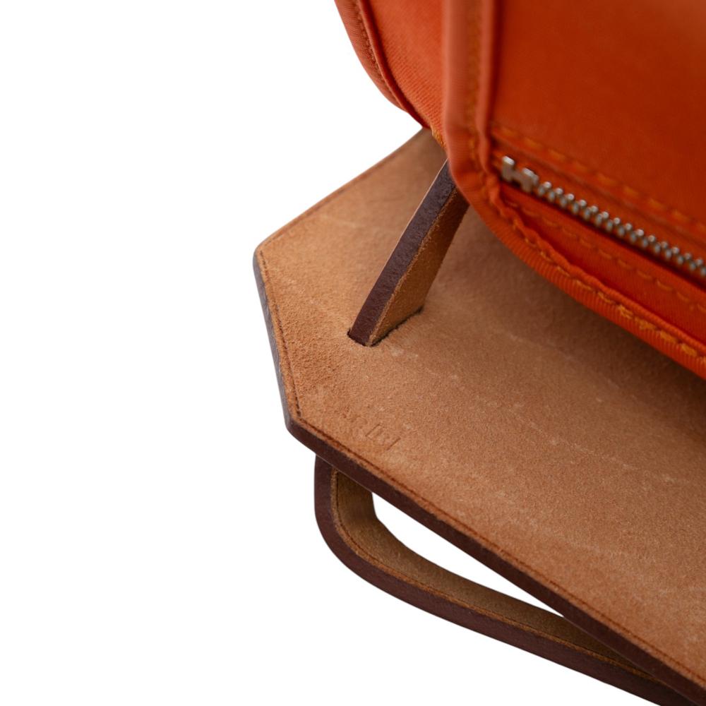 Hermès AB Hermès Orange Dark Orange with Brown Canvas Fabric Toile Herbag Zip 31 France