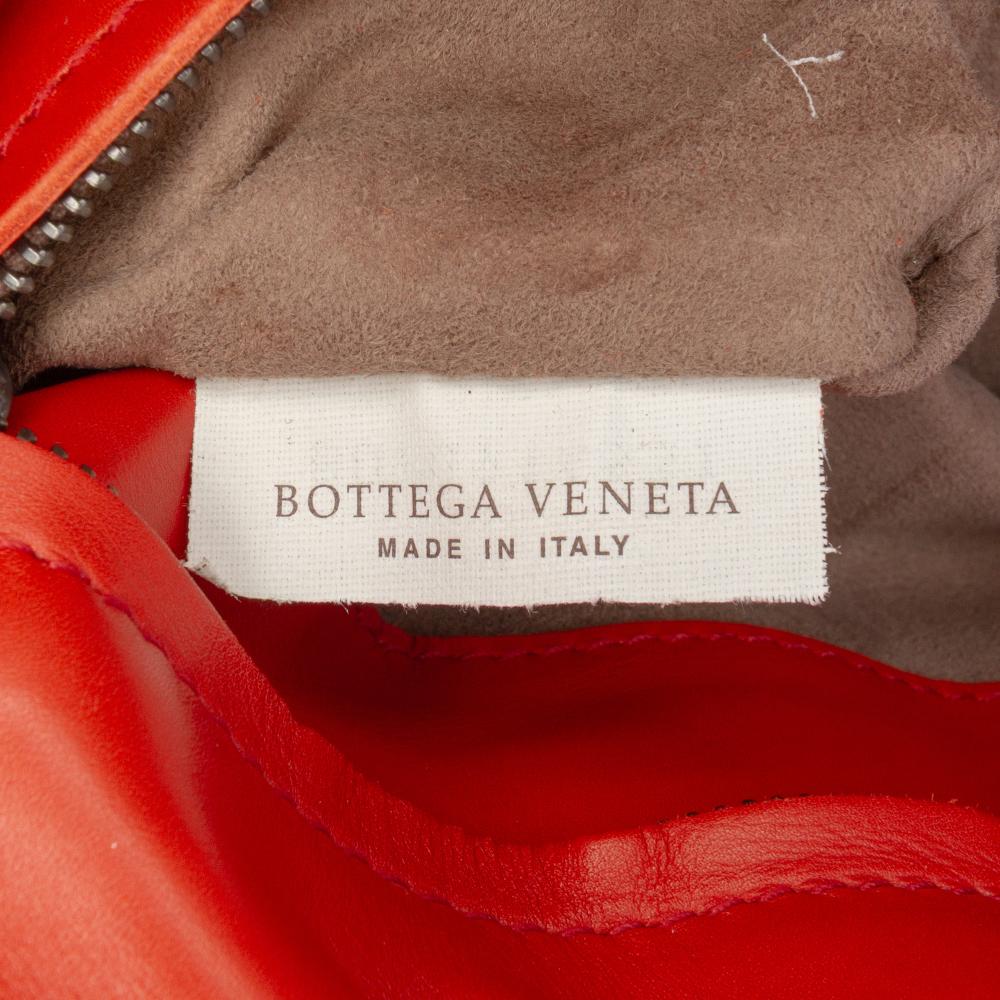 Bottega Veneta B Bottega Veneta Red Nappa Leather Leather Mini Nappa Intrecciato Roma Satchel Italy