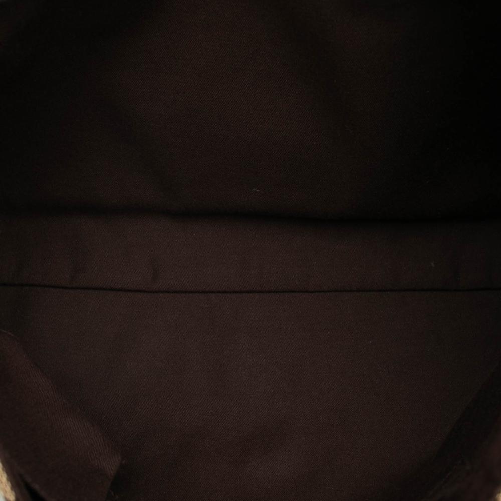 Gucci B Gucci Brown Beige Canvas Fabric GG Messenger Bag Italy