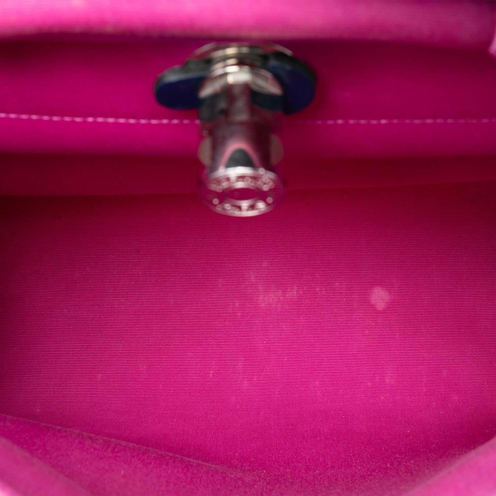 Hermès B Hermès Pink Hot Pink with Blue Dark Blue Canvas Fabric Toile Herbag Zip 31 France