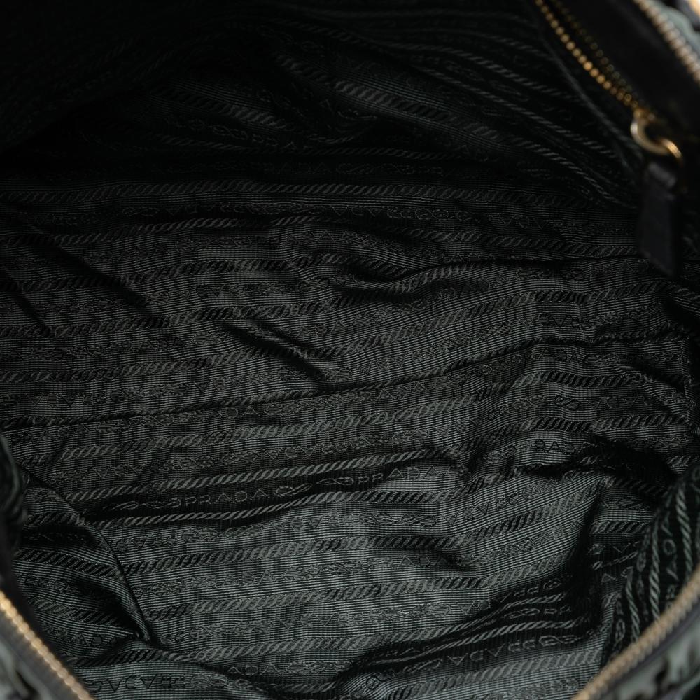 Prada B Prada Green Nylon Fabric Tessuto Gaufre Tote Italy