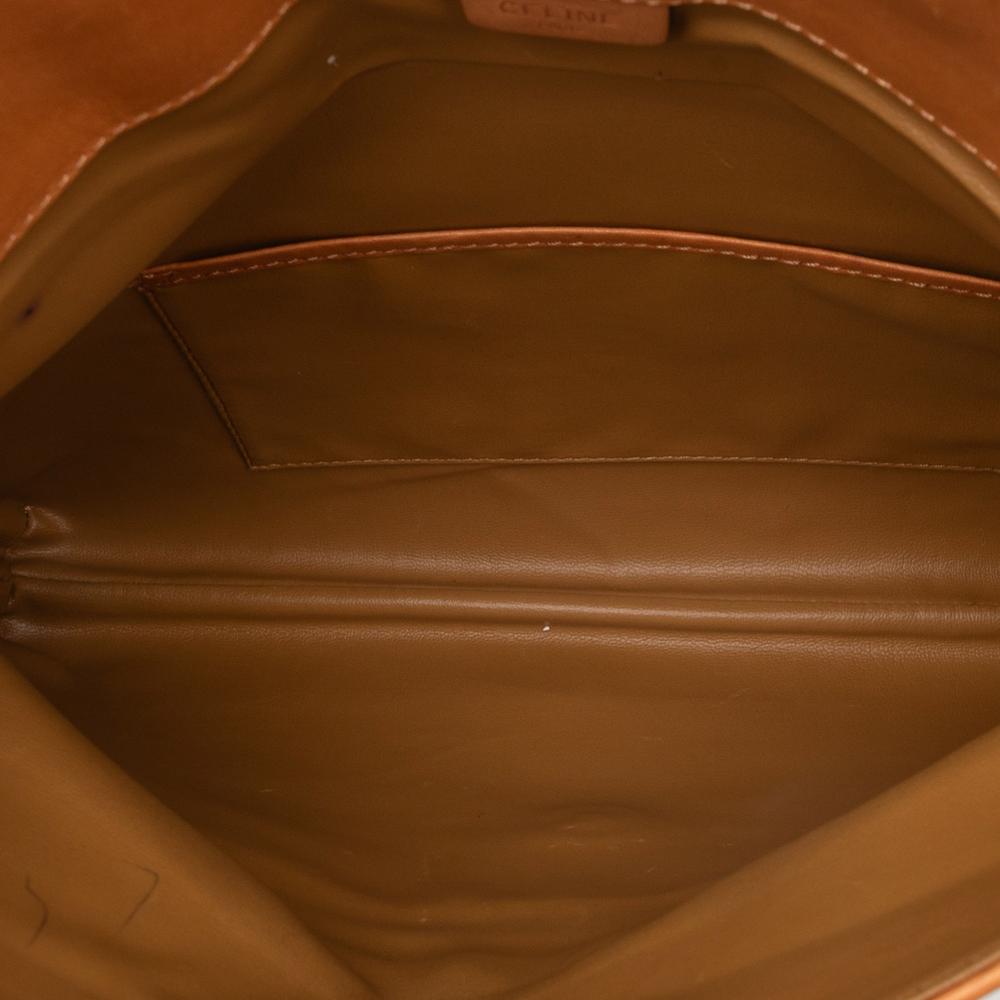 Celine B Celine Brown Coated Canvas Fabric Macadam Clutch Italy